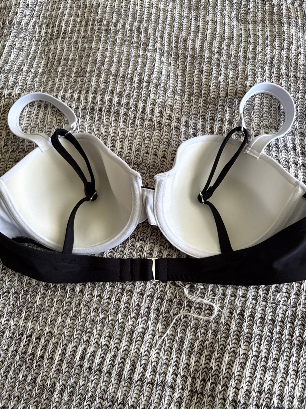 Black & White Women's Two-Piece Swim Set - Structured Top & High-Waist Bottom - Picture 2 of 3